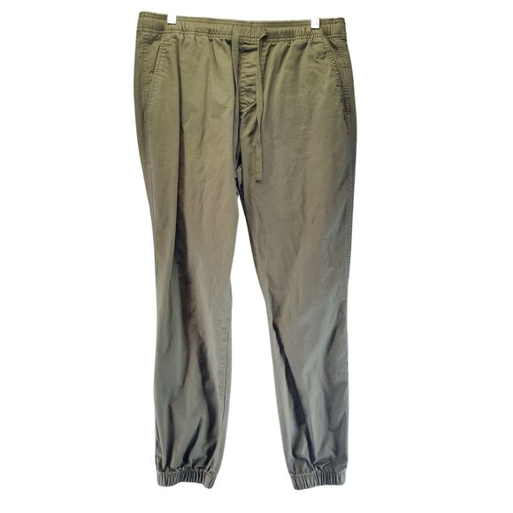 Gap Pants Womens Medium Moss Green Woven Elastic Cuffs Drawstring Jogger - Picture 1 of 10